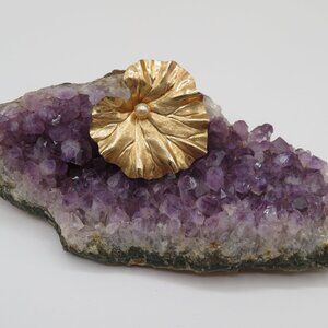 Vintage Taylord 12K Gold Filled Ginko Leaf Brooch Pin